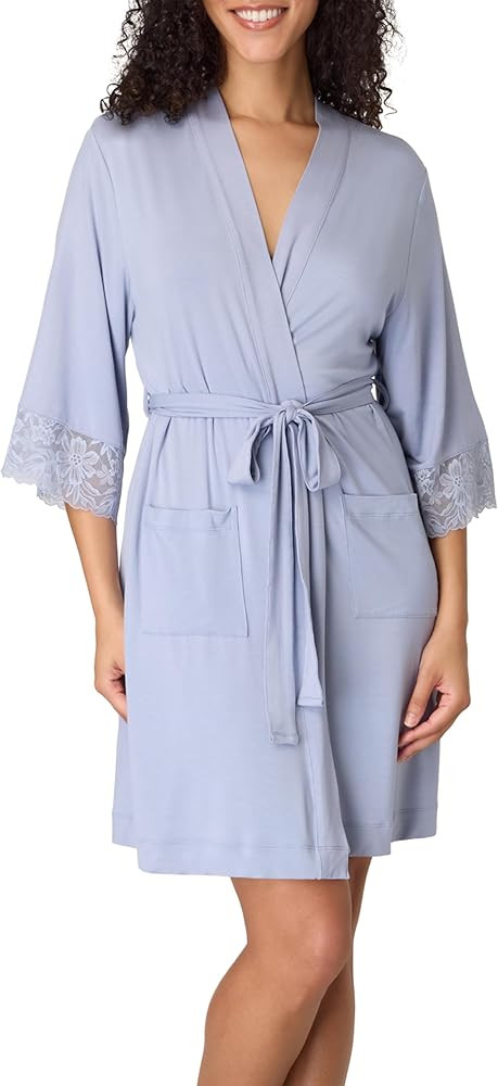 Bali Women's Sleepwear Robe, Breathe Bathrobe With Pockets, Robe With Adjustable Waist, Lace | Amazon (US)