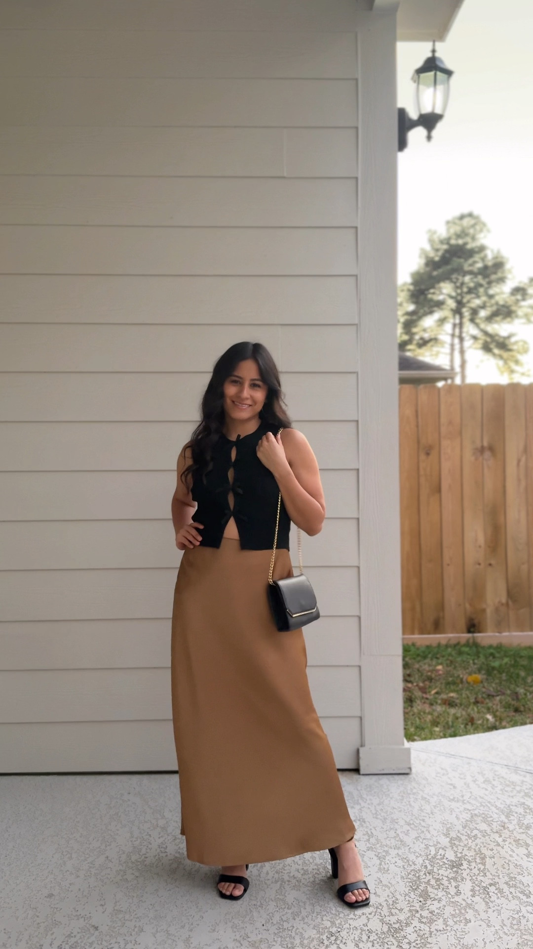 Satin Midi Skirt Wearing size small
Perfect length for my petite frame! 
Love the bow tie top, also wearing size small, too cute! 

#LTKFindsUnder100 #LTKStyleTip #LTKFindsUnder50