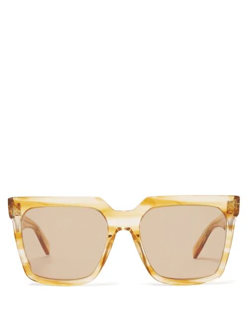 Celine Eyewear - Square Acetate Sunglasses - Womens - Beige Multi | Matches (US)