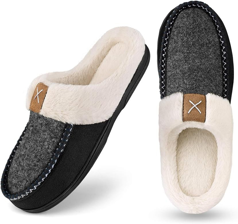 Homitem Men's Cozy Memory Foam Slippers,Fuzzy Wool-Like Plush Fleece Lined House Slippers Men Ind... | Amazon (US)