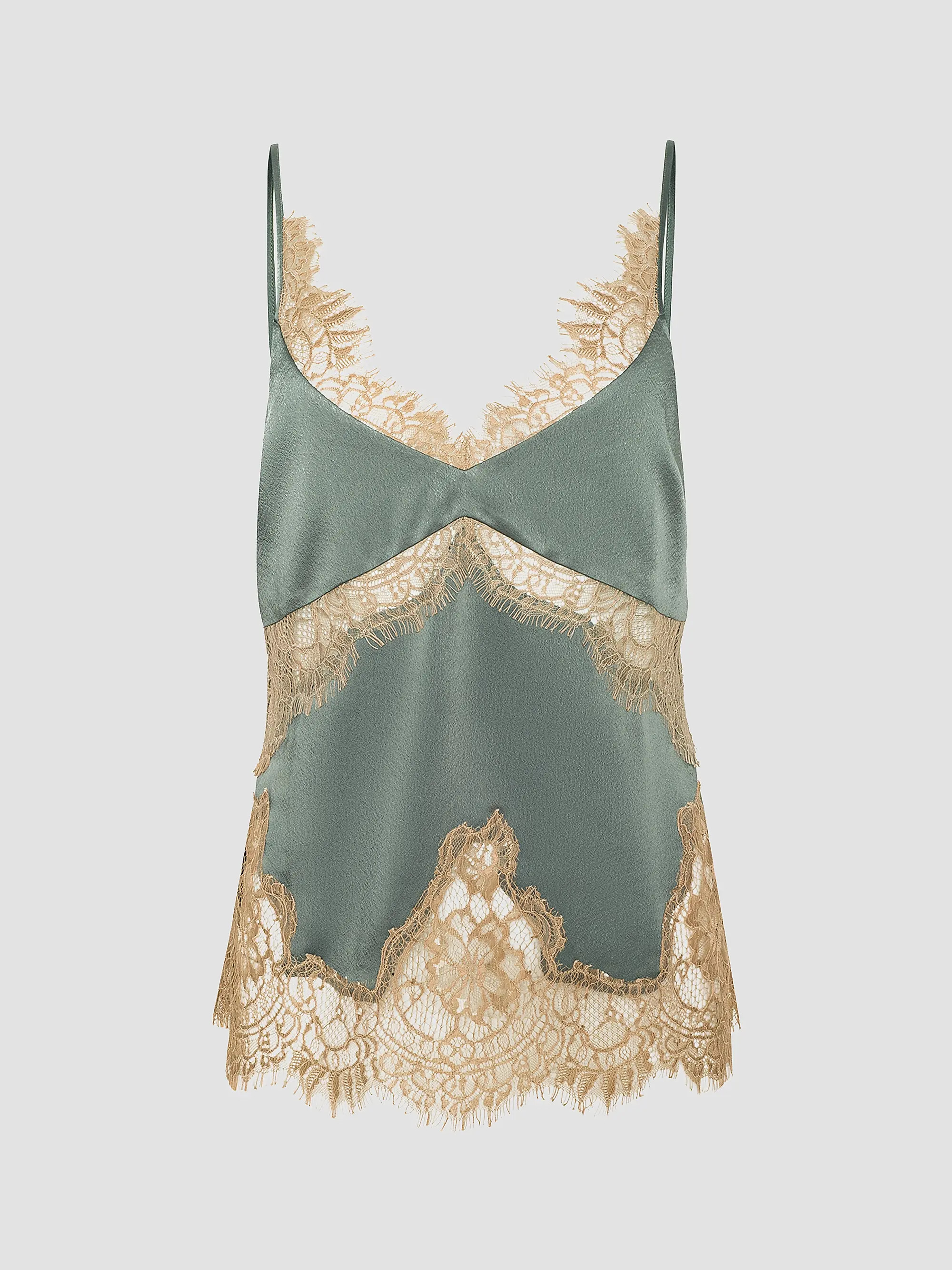 Mitsu Lace-Trim Satin Cami | Saks Fifth Avenue