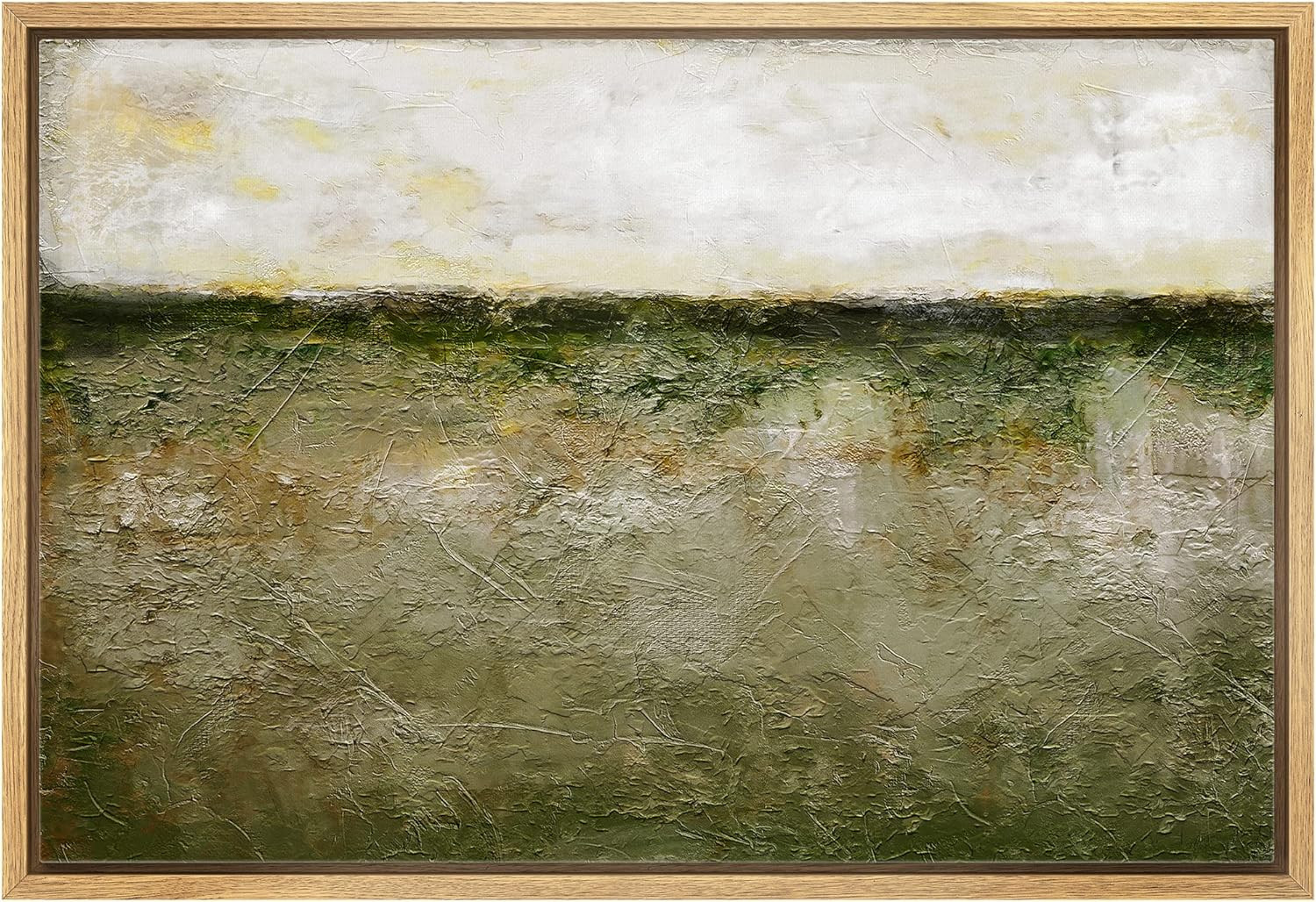 wall26 Framed Canvas Print Wall Art Pastel Grunge Minimal Green Valley Landscape Abstract Shapes ... | Amazon (US)
