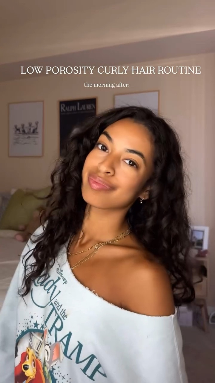 the products my low porosity curls are LOVING right now - having curly low porosity hair in a dry climate + LA’s hard water is NOT for the weak 🫠 but right now this is my current curl routine that’s keeping my hair happy for all my other curly low porosity girls out there 🙂‍↕️ 

products used:
@pureology 21 benefits leave-in spray
@notyourmothers curl talk mousse 
@olaplex (not shown) gel for curly hair 

#hairtips #healthyhairtips #curlyhaircare #curlyhairproducts #lowporosityhair #curlygirl