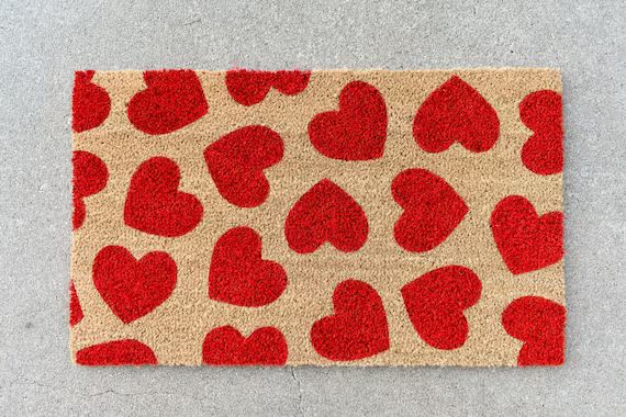 Heart Doormat, Cute Doormat, Valentine's Day Decor, Welcome Mat, Love, Outdoor Rug, Valentine's D... | Etsy (US)