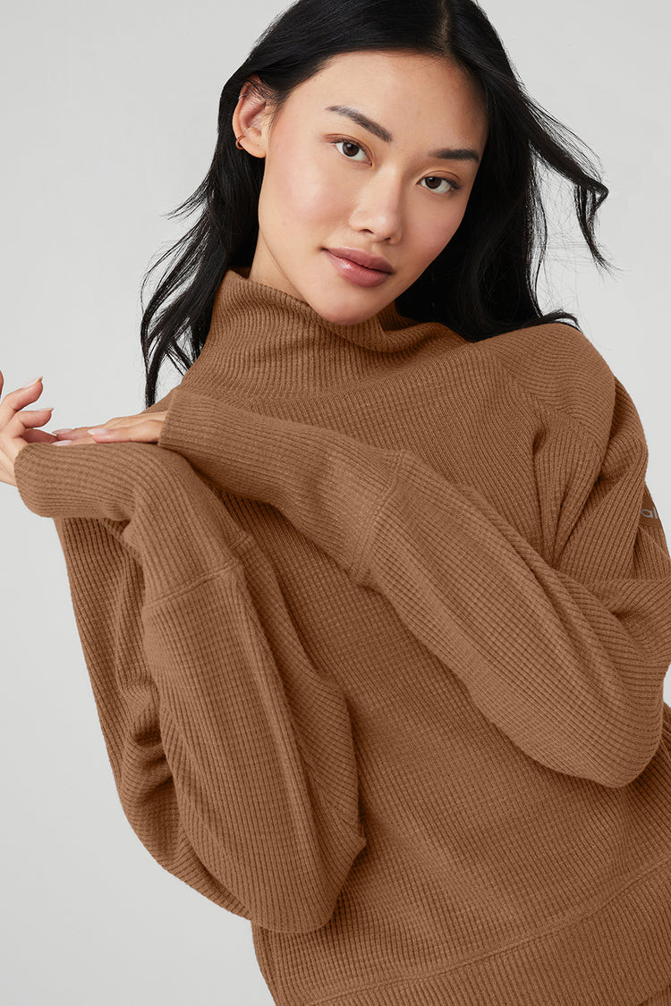 Waffle Weekend Escape Mock Neck Long Sleeve | Alo Yoga (US)