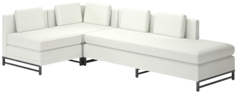 Metric Modern 3-Piece L-Shaped White Boucle Sectional Sofa with Right Half-Back | CB2 | CB2
