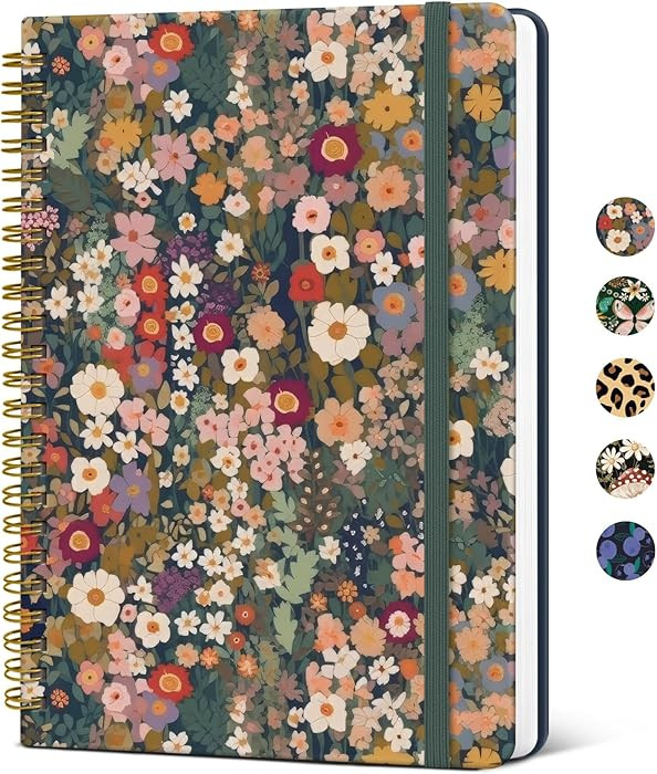 Taja Lined Spiral Journal Notebook for Women, A5 Cute College Ruled Hardcover Notebook for Work &... | Amazon (US)