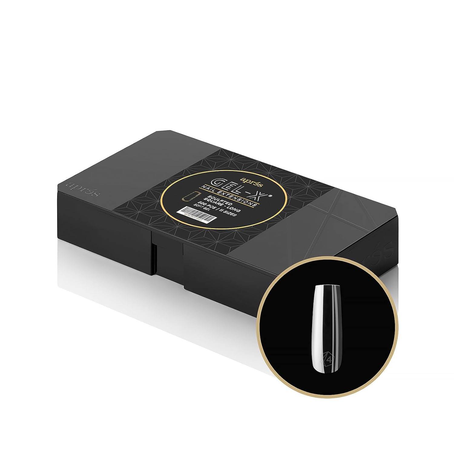 Aprés Gel-X® Sculpted Square Long Tip Box | 500pc Gel-X Tips, 11 Sizes 00-9, Premium Quality | Amazon (US)