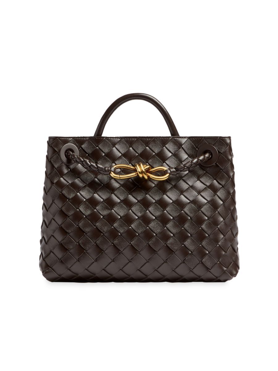Small Andiamo Intrecciato Leather Top Handle Bag | Saks Fifth Avenue