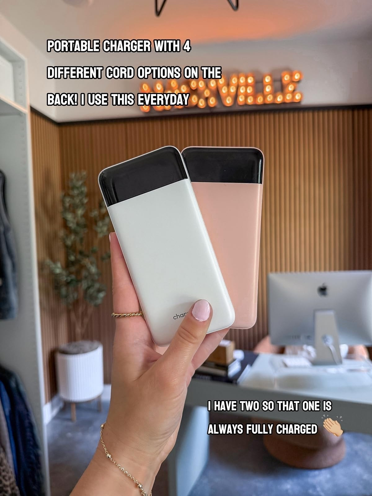 Big Spring Sale Must Have! 🎉

These battery packs are a must have for me! They have four cord options attached on the backside (or you can use your own cord!) I have two so that I can keep one fully charged at all times!


#LTKSaleAlert #LTKTravel