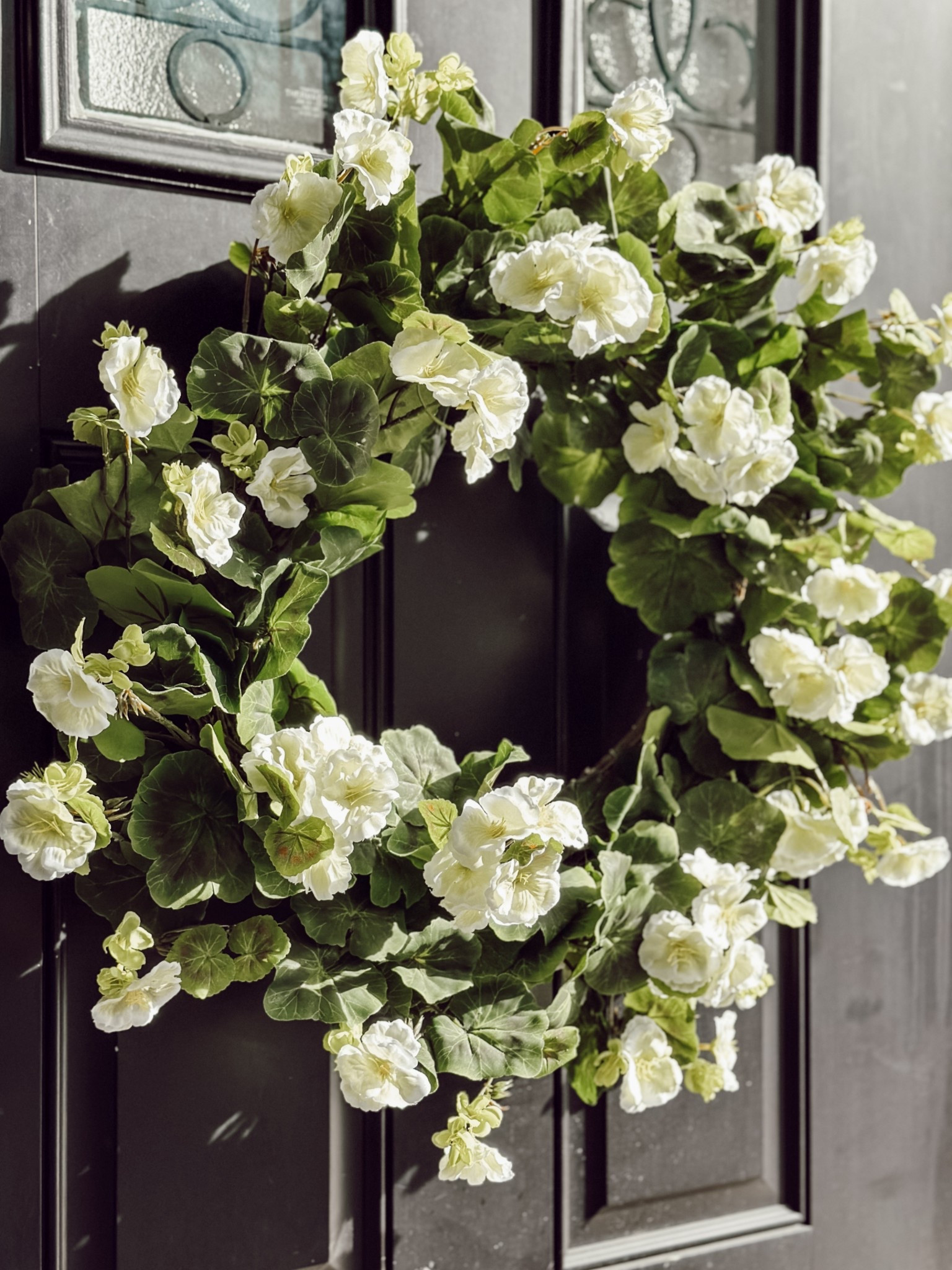 New wreath for our front door for spring. It’s huge and very pretty with geranium leaves and blooms. 

#LTKHome #LTKOver40 #LTKSaleAlert