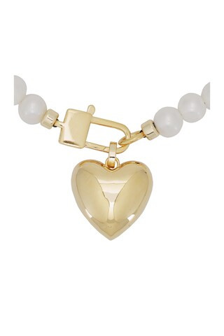 joolz by Martha Calvo Heart Pearl Necklace in Gold from Revolve.com | Revolve Clothing (Global)