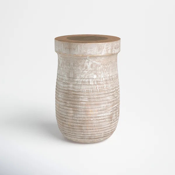 Tibra 17'' Tall Solid Wood Drum End Table | Wayfair North America