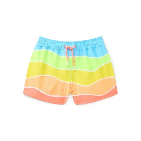 Wonder Nation Boys Print Swim Trunks, 5.5" Inseam, Sizes 4/5-18 & Husky | Walmart (US)