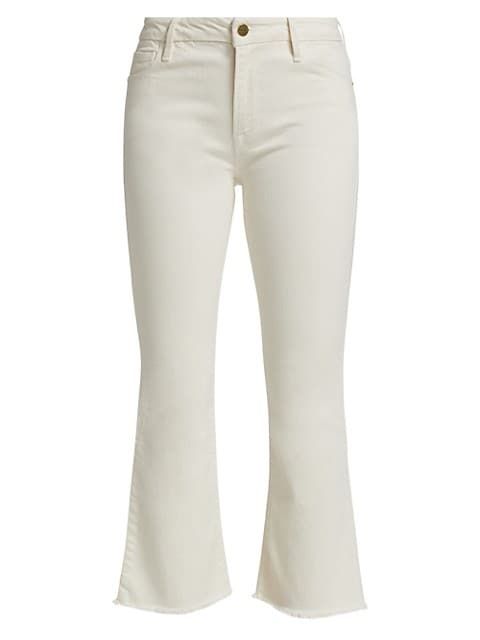 Frame Le Crop Raw-Edge Stretch Mini Bootcut Jeans | Saks Fifth Avenue