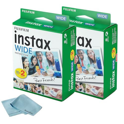 Fujifilm Instax Wide Instant Films for Fuji Instax Wide (40 Exposures) + BluebirdSales Microfiber Cleaning Cloth | Amazon (US)