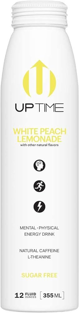 Uptime White Peach Lemonade Energy Drink, with Other Natural Flavors, Natural Caffeine, Sugar Fre... | Amazon (US)