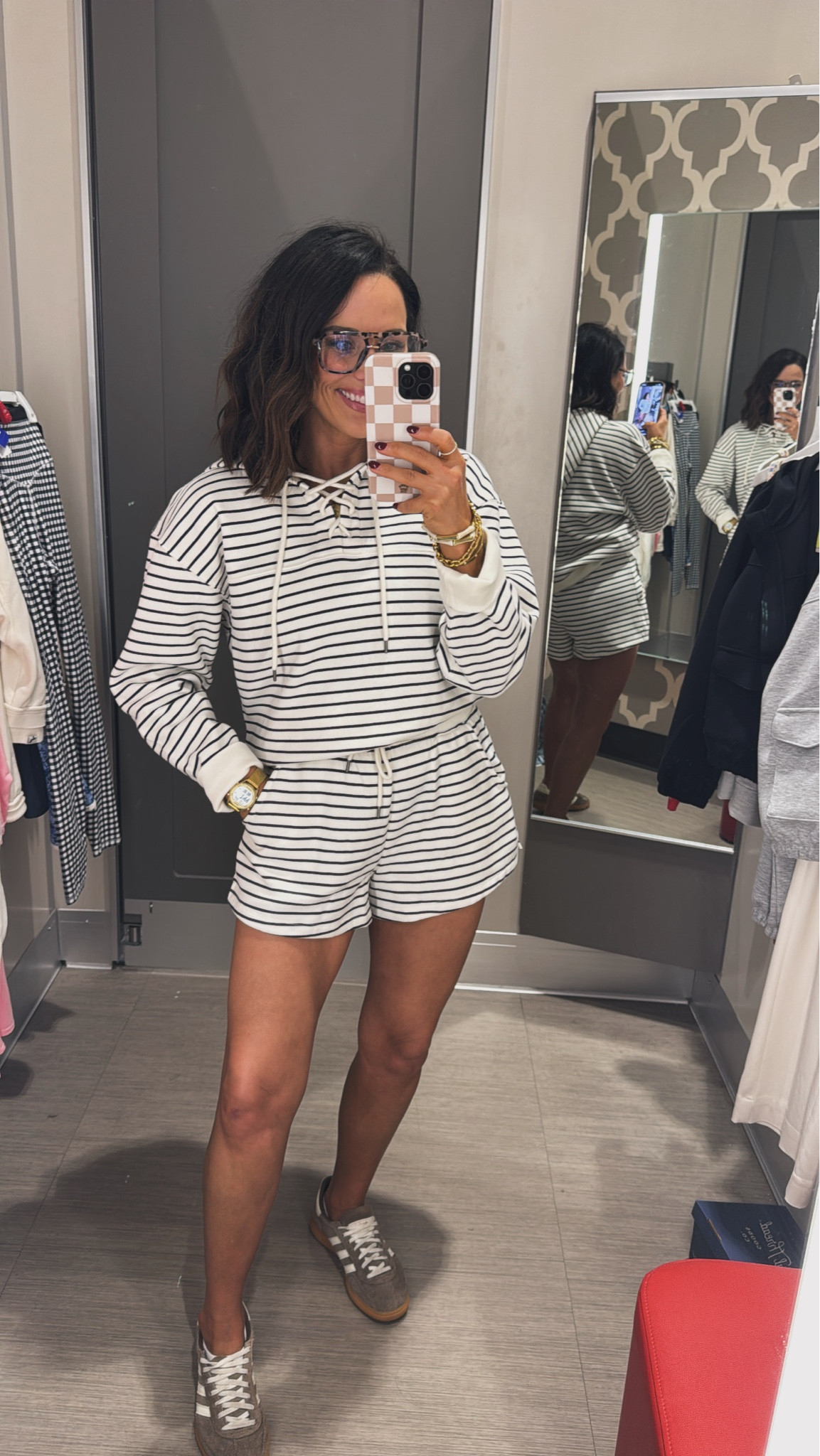 Such a cute Target matching set for spring. The strap hoodie is made from really good material and has an adjustable drawstring neckline detail that gives it such a flattering fit. Paired with the matching drawstring shorts for the easiest throw-on-and-go outfit. Perfect for casual days, errands, or travel, but you could easily dress it up or down. Also comes in yellow and ivory. Wearing a size small.

#targetstyle #targetfinds #targetset #matchingset #springoutfit #casualoutfit #athleisurestyle #springstyle #targetfashion #everydayoutfit #ltkstyle #ltkfinds #ltkseasonal #springfashion

#LTKPetite #LTKspring #LTKspringtrends