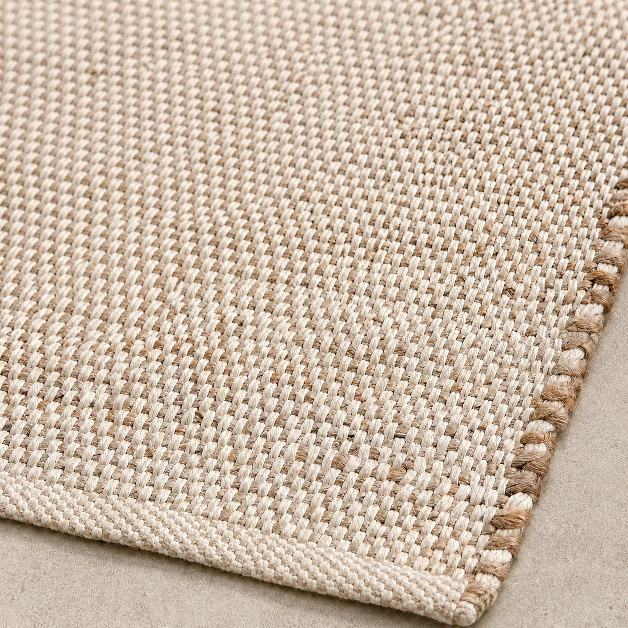 Jute Cotton Hand Woven Area Rug (6' x 9' Natural) | Amazon (US)