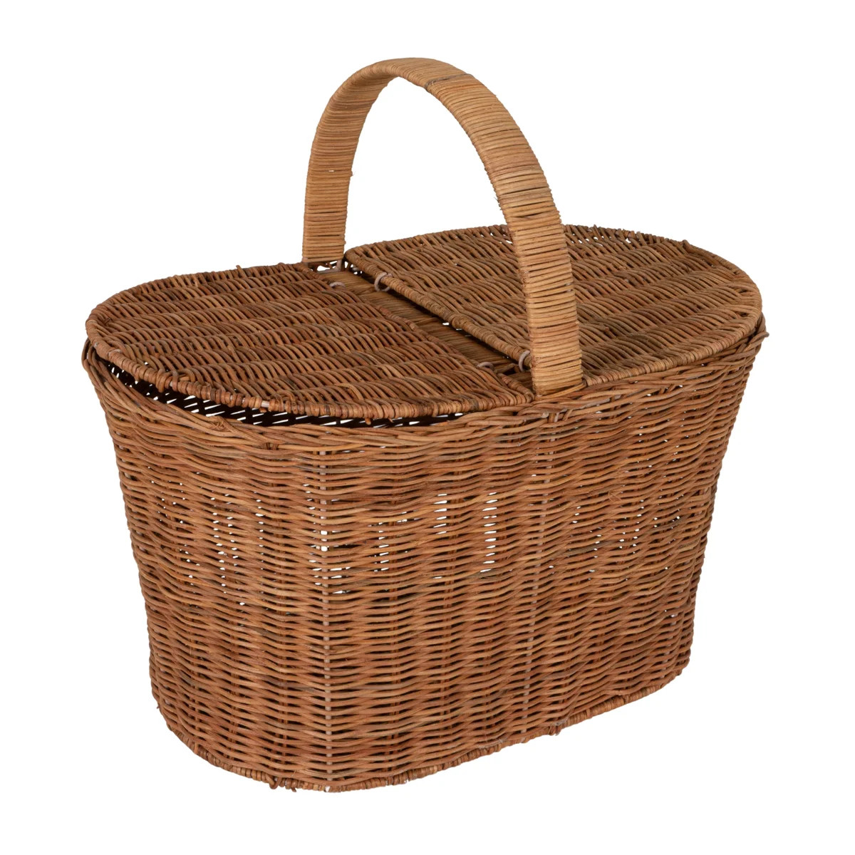 Artisan Rattan Picnic Basket with Dual Lids | Wayfair North America