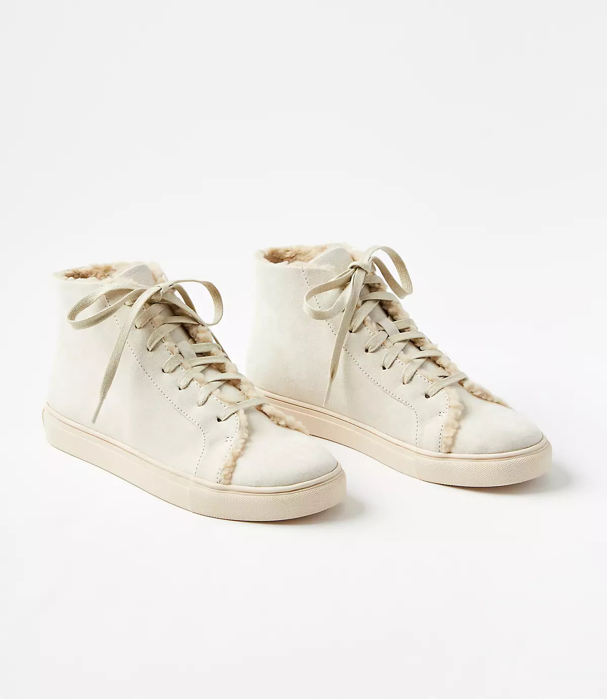 Faux Fur Lined High Top Sneakers | LOFT | LOFT