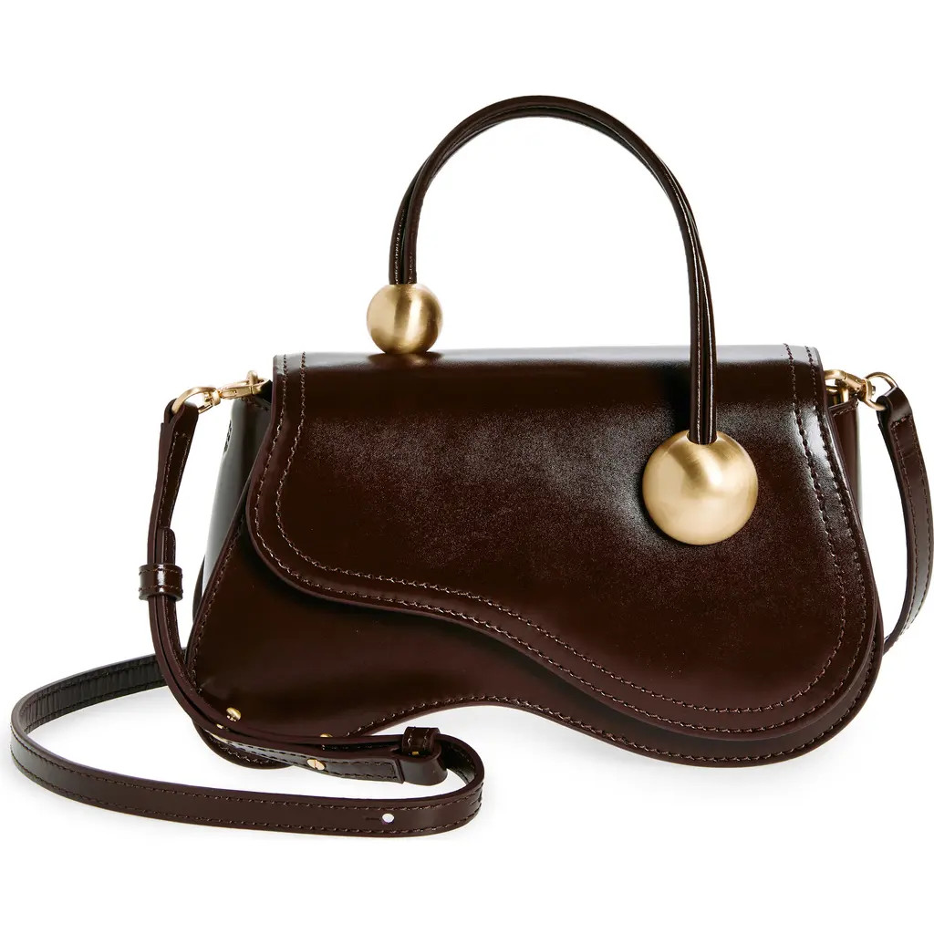 Cult Gaia Kazia Leather Crossbody Bag in Espresso at Nordstrom | Nordstrom