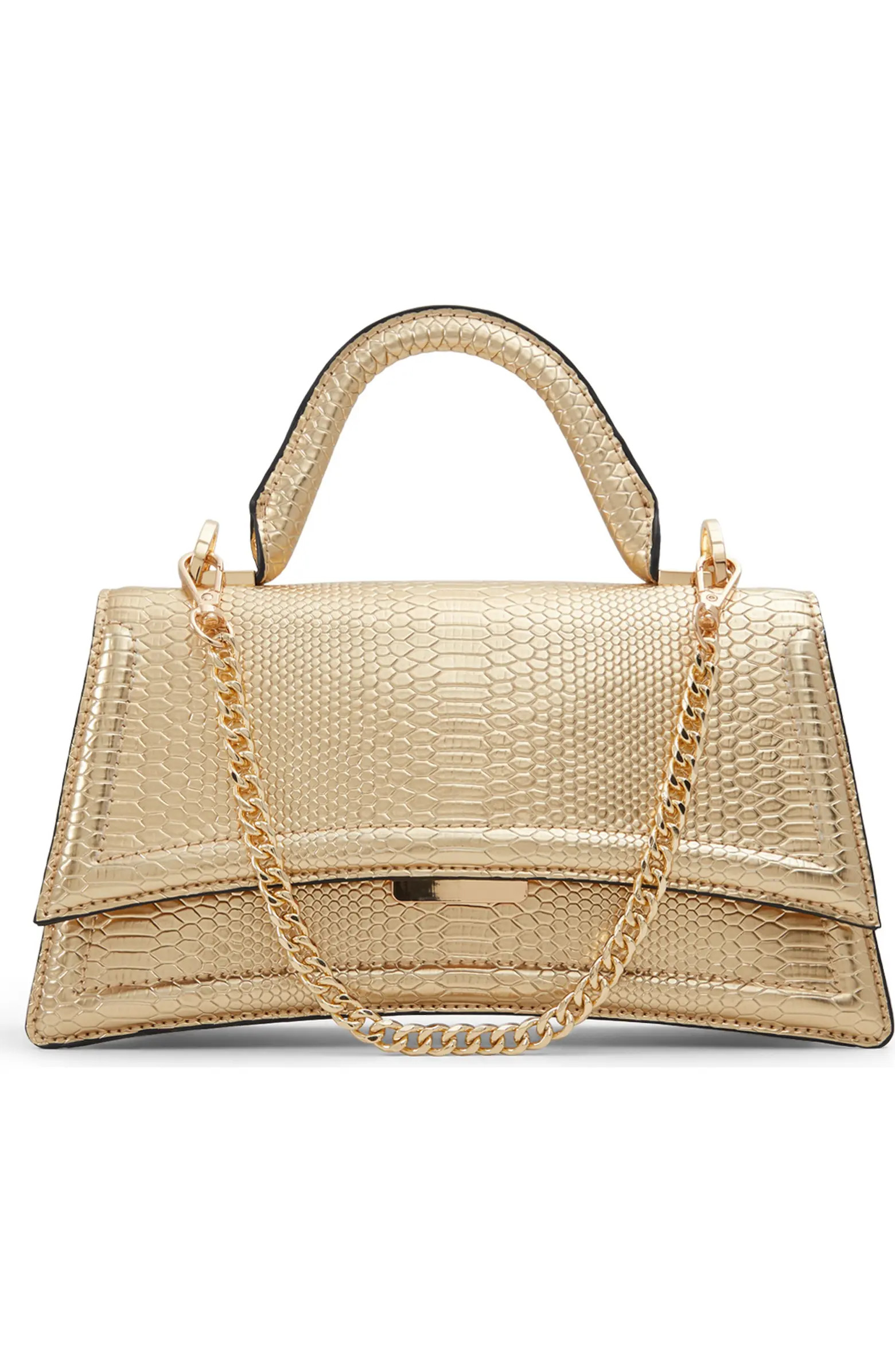 ALDO Attleyyx Croc Embossed Faux Leather Top Handle Bag | Nordstrom | Nordstrom