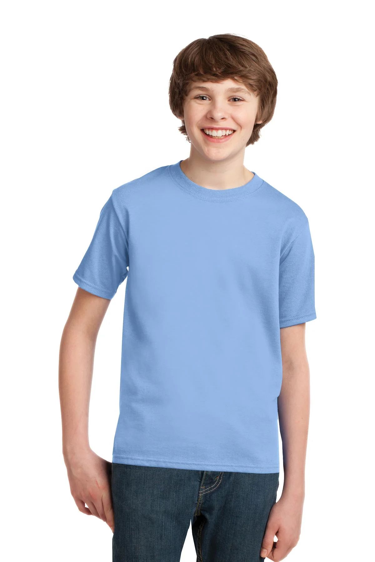 Port & Company Youth Cotton Essential T-Shirt. Light Blue. XL. | Walmart (US)