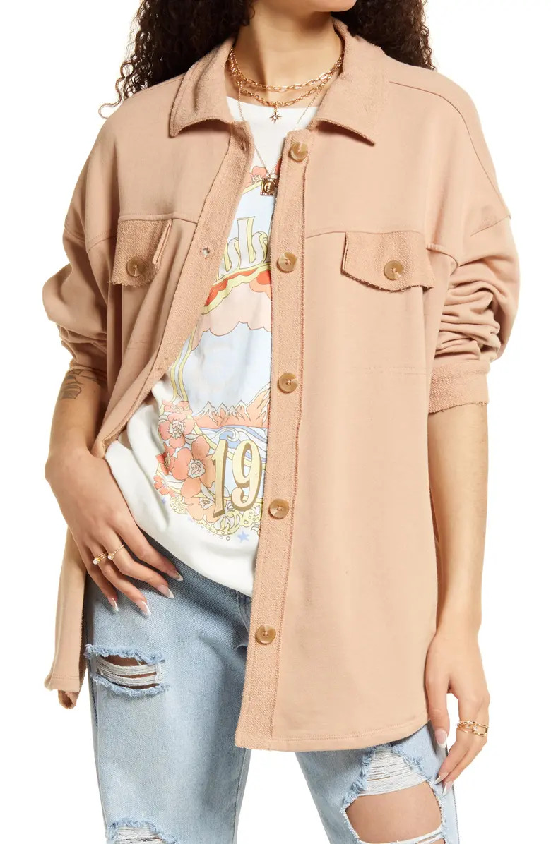 Oversize Cotton Blend Shirt Jacket | Nordstrom