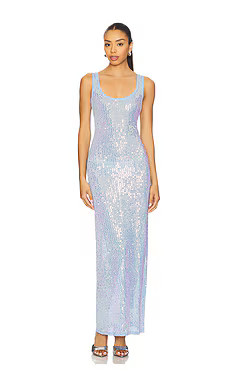 Lovers and Friends Katrine Maxi Dress in Light Blue Sequin from Revolve.com | Revolve Clothing (Global)