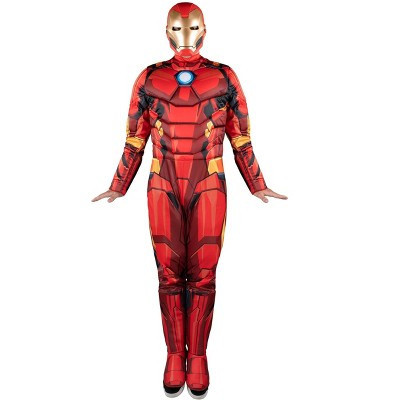 HalloweenCostumes.com Medium  Men  MARVEL Adult Iron Man Costume - Padded Jumpsuit and 3D Plastic Mask, Black/Red/Orange | Target