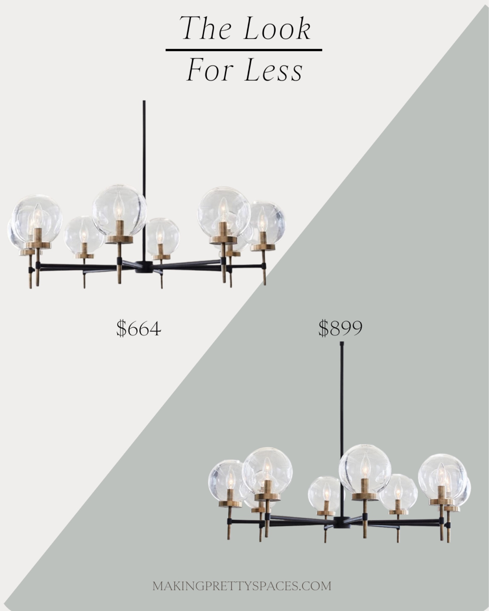 look for less, home decor, interior design, home design, lighting, chandelier, black metal, clear glass, globes, save vs splurge, Amazon, pottery barn, chic home decor 

#LTKSeasonal #LTKstyletip #LTKhome