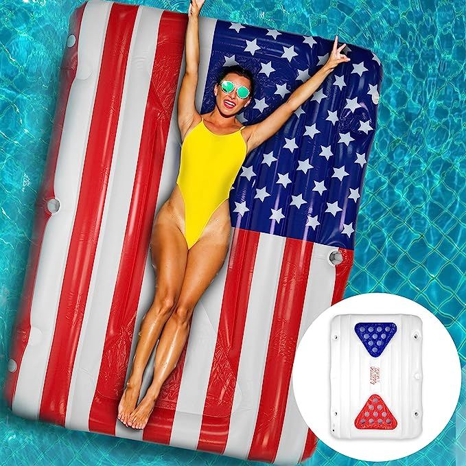 USA Flag Pong Table Float – Extra Large Double Sided Great for 4TH of July Inflatable Pool Pong... | Amazon (US)