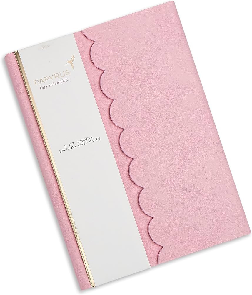 Papyrus: 5x7 Biobased Suede Journal with Scalloped Flap, Flex Cover, Gilded Edges, and 224 Pages ... | Amazon (US)