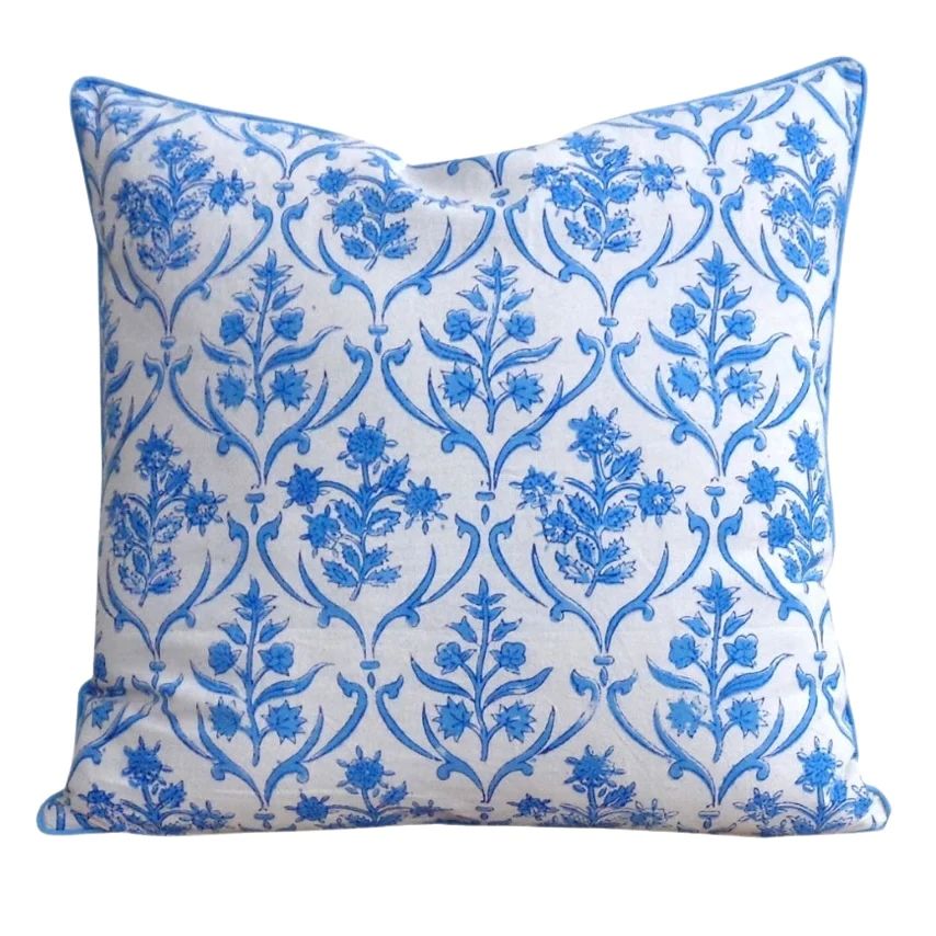 Vine Leaf Piped Pillow Cover (20”x 20”) | Sea Marie Designs