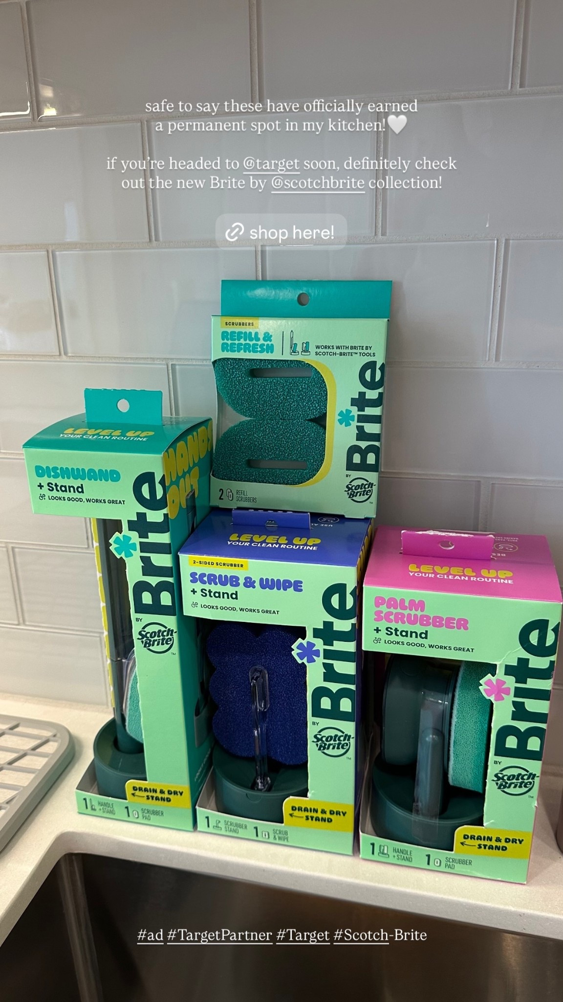safe to say these have officially earned 
a permanent spot in my kitchen!🤍

if you’re headed to @Target soon, definitely check 
out the new Brite by @scotchbrite collection! #ad #TargetPartner #Target #Scotch-Brite