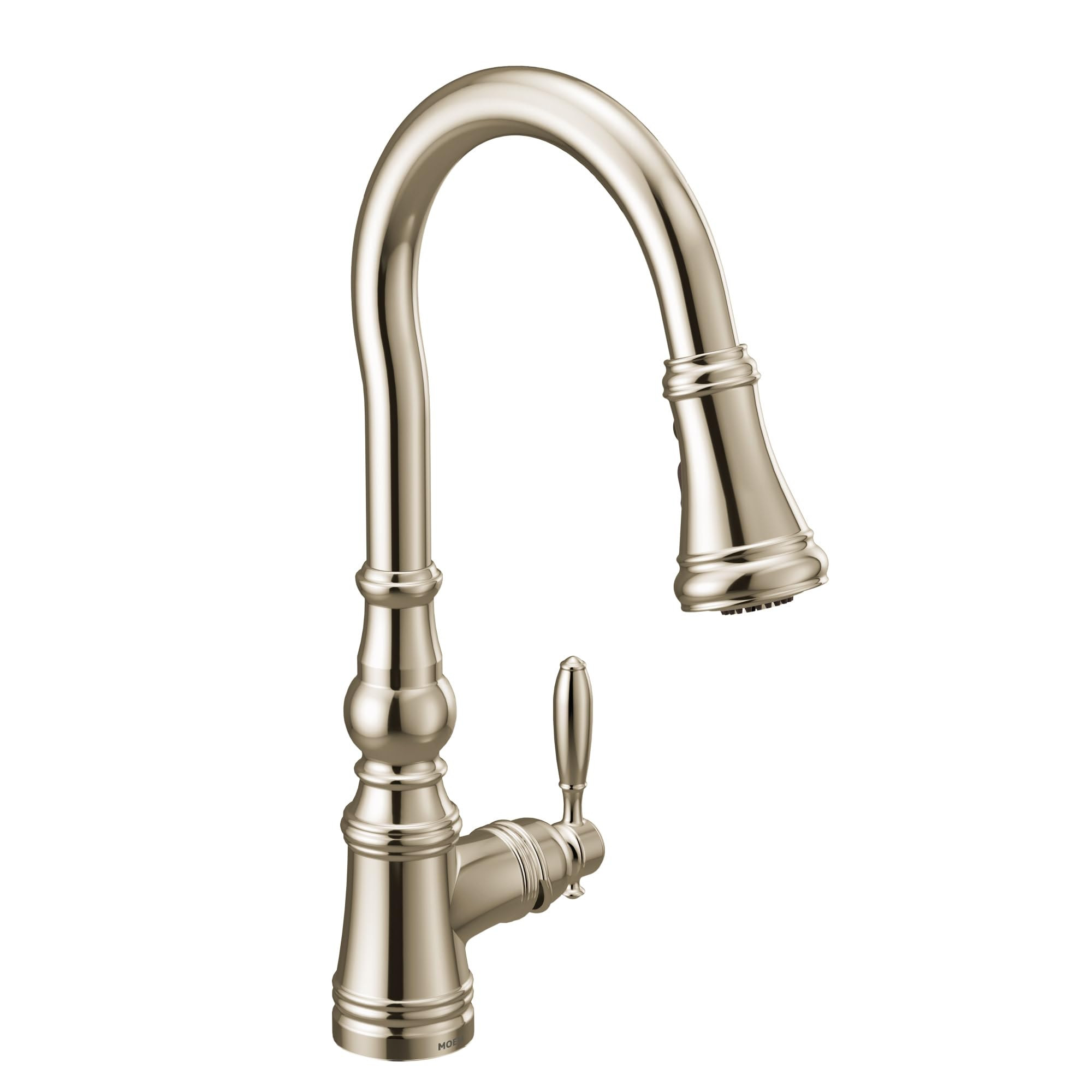 Moen Weymouth Polished Nickel Pulldown Kitchen Faucet Featuring Power Boost, Traditional Shepherd... | Amazon (US)