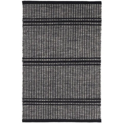 Malta Geometric Handwoven Wool Black/Gray Area Rug | Wayfair North America