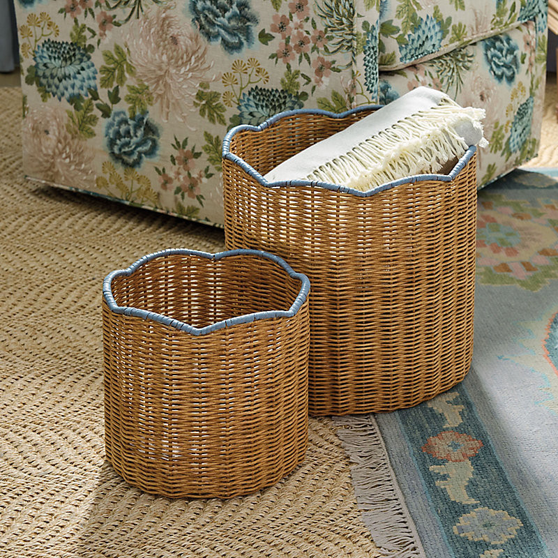 Set of 2 Lulu Woven Scalloped Baskets - Ballard Designs | Ballard Designs, Inc.
