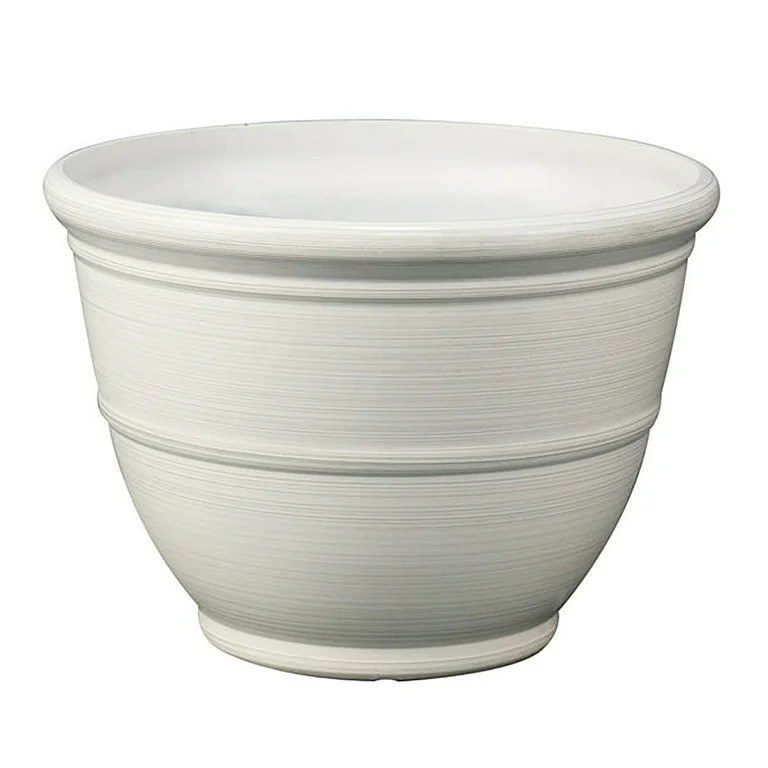 Mainstays 14" D x 10" H Ferenza White Recycled Resin Planter | Walmart (US)
