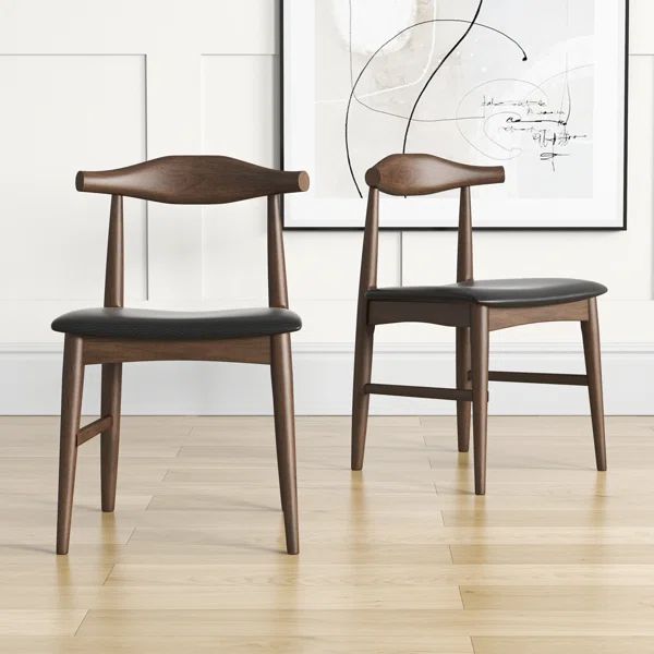 Roslindale Side Chair in Black/Brown (Set of 2) | Wayfair North America