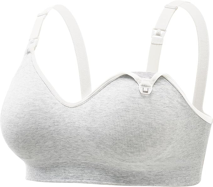Momcozy Nursing Bras for Breastfeeding, Soft U.S. Cotton Seamless Maternity Bra, Fixed Padding, W... | Amazon (US)