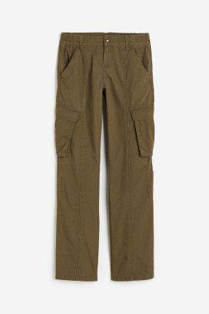 Canvas Cargo Pants - Light beige - Ladies | H&M US | H&M (US + CA)