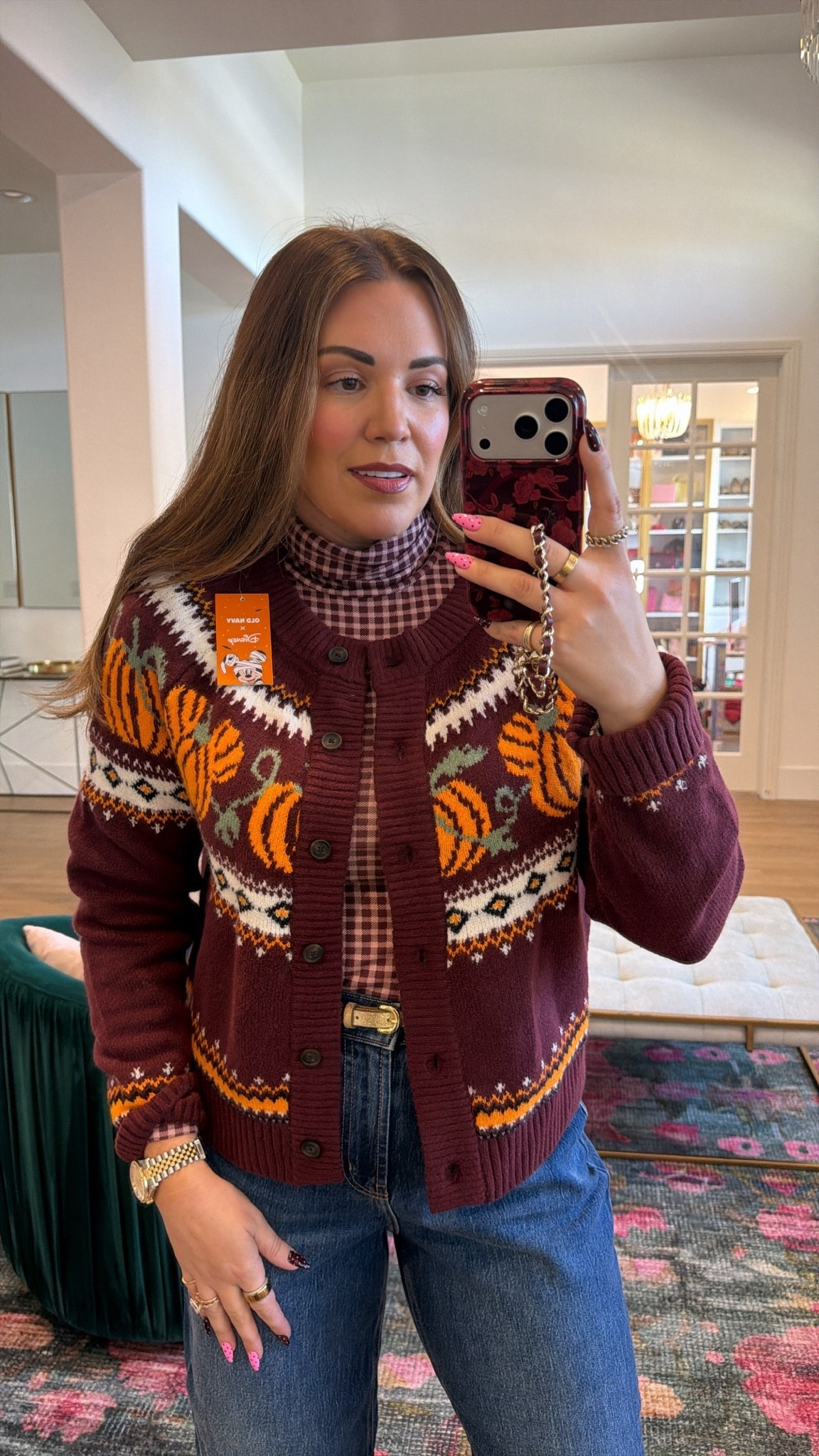 curvy midsize disney mickey halloween out! wearing size medium in turtleneck and cardigan and size 10 in barrel denim 🎃 outfit is 40% off!

#LTKSeasonal #LTKMidsize #LTKSaleAlert