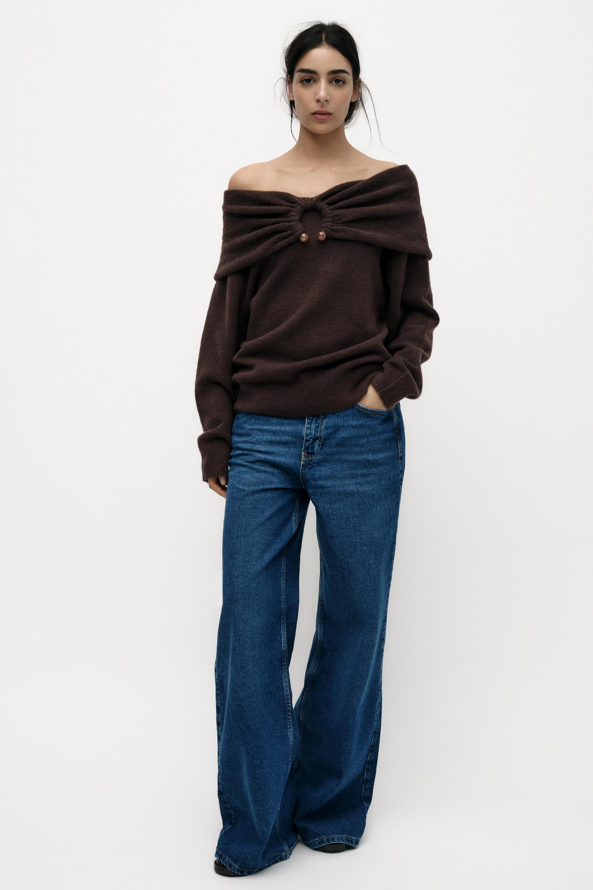 OFF THE SHOULDER KNIT SWEATER | Zara US