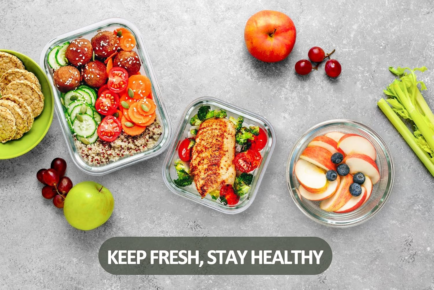 M MCIRCO 24-Piece Glass Food Storage Containers with Upgraded Snap Locking Lids,Glass Meal Prep C... | Amazon (US)