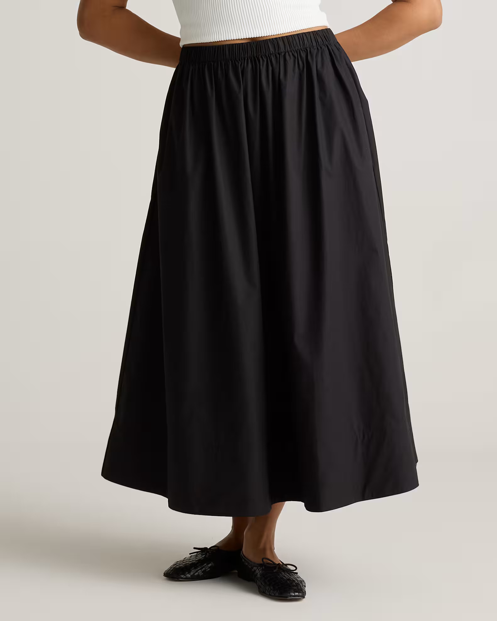 100% Organic Cotton Poplin A-line Maxi Skirt | Quince