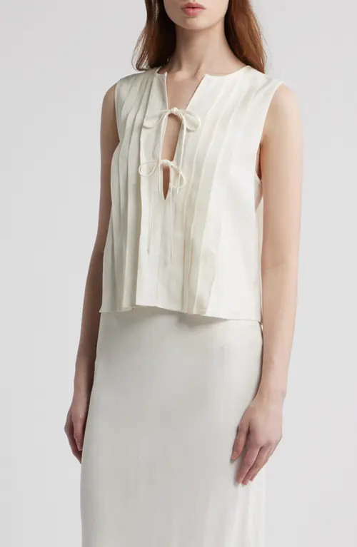 Rails Aja Pleat Sleeveless Top in Ivory at Nordstrom, Size Large | Nordstrom