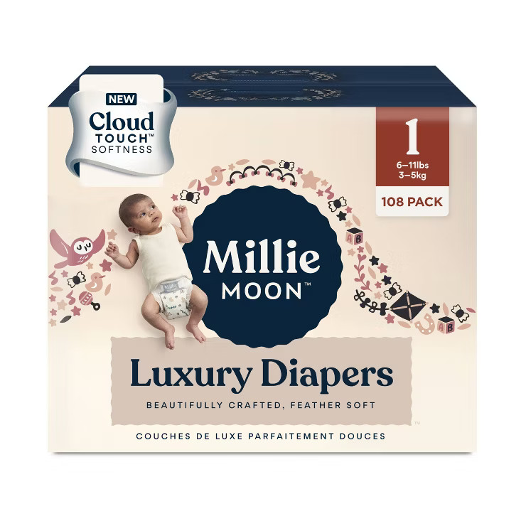 Millie Moon Luxury Diapers - (Select Size and Count) | Target