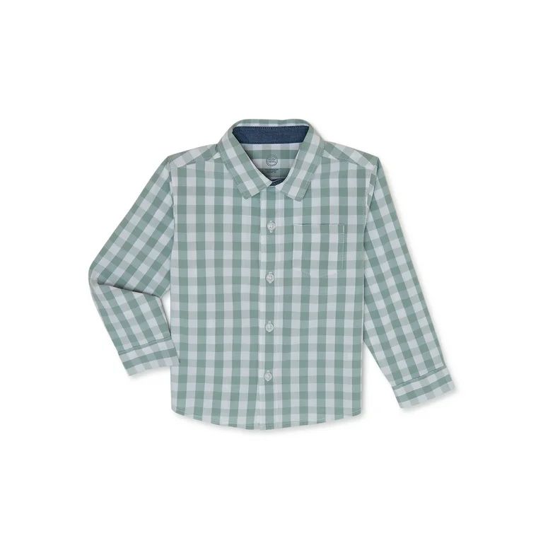 Wonder Nation Toddler Boys Woven Shirt with Long Sleeves, Sizes 18M-5T | Walmart (US)
